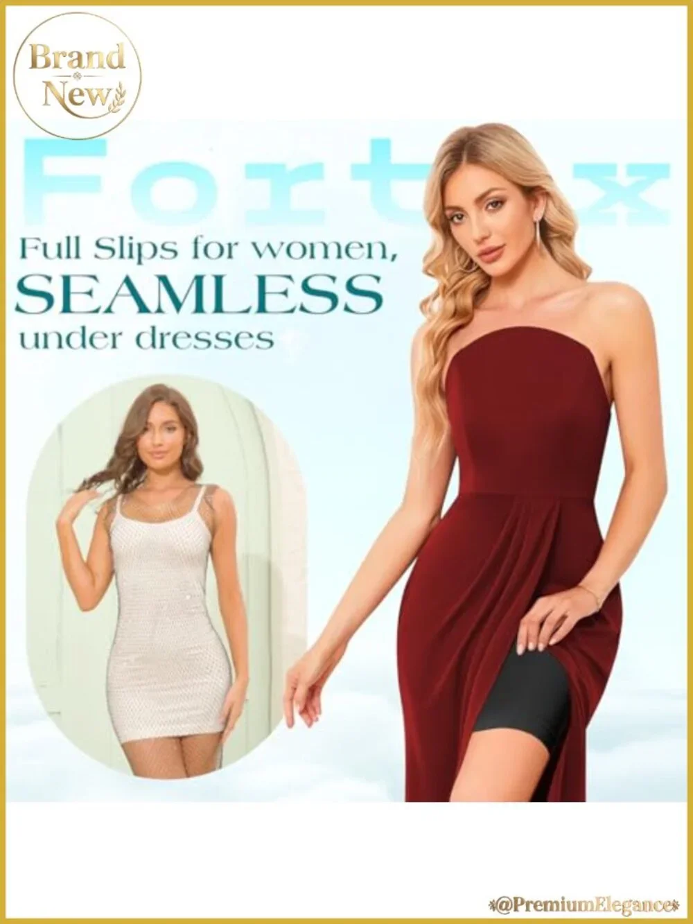 Strapless Shapewear Full Slip for Under Dresses Tummy Control
